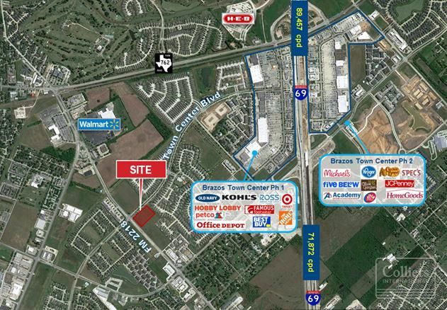 For Sale | Development Tracts - Brazos Town Center, Rosenberg: FM 2218, Rosenberg, TX 77471